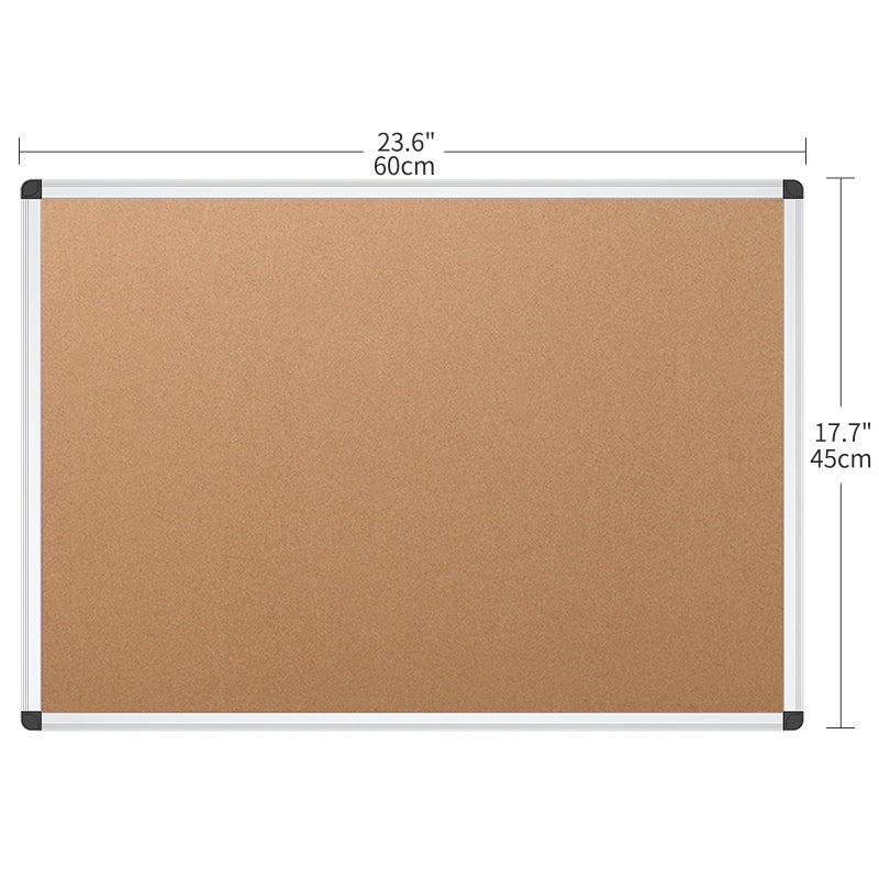 VIZ-PRO لوحة إعلانات من الفلين VIZ-PRO، 24 × 18 بوصة، 3 عبوات، إطار من الألمنيوم الفضي - Image 3